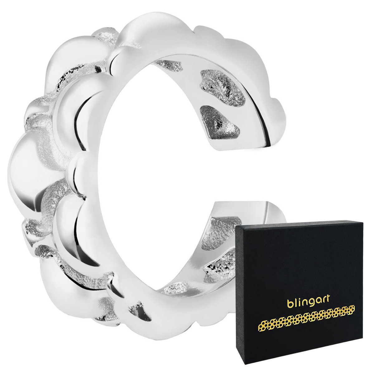 Kolczyk srebrny NAUSZNICA okrągła KÓŁKO struktura rodowany srebro