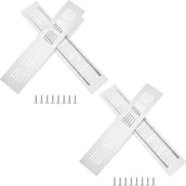 Kratki wentylacyjne - Kratka wentylacyjna aluminiowa z wkrętami do wentylacji szaf i pomieszczeń, 25 x 5 cm, srebrna, 4 sztuki - miniaturka - grafika 1