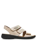 Sandały damskie - Rieker Sandały 64573-62 Beżowy - miniaturka - grafika 1