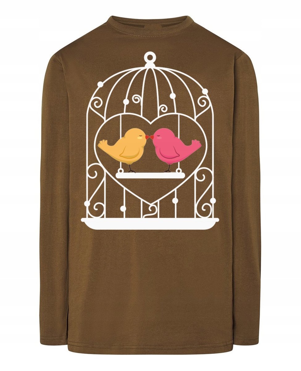 Walentynki Longsleeve nadruk Ptaszki Miłość r.XXL