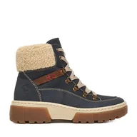 Botki damskie - Trzewiki Rieker CEO-X8638-14 Granatowy - miniaturka - grafika 1