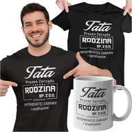 Gadżety dla niej i dla niego - Koszulka dla taty wraz z kubkiem Tata prezes zarządu rodzina sp. z o.o. specjalista ds. wyśmienitej zabawy i wygłupów - miniaturka - grafika 1