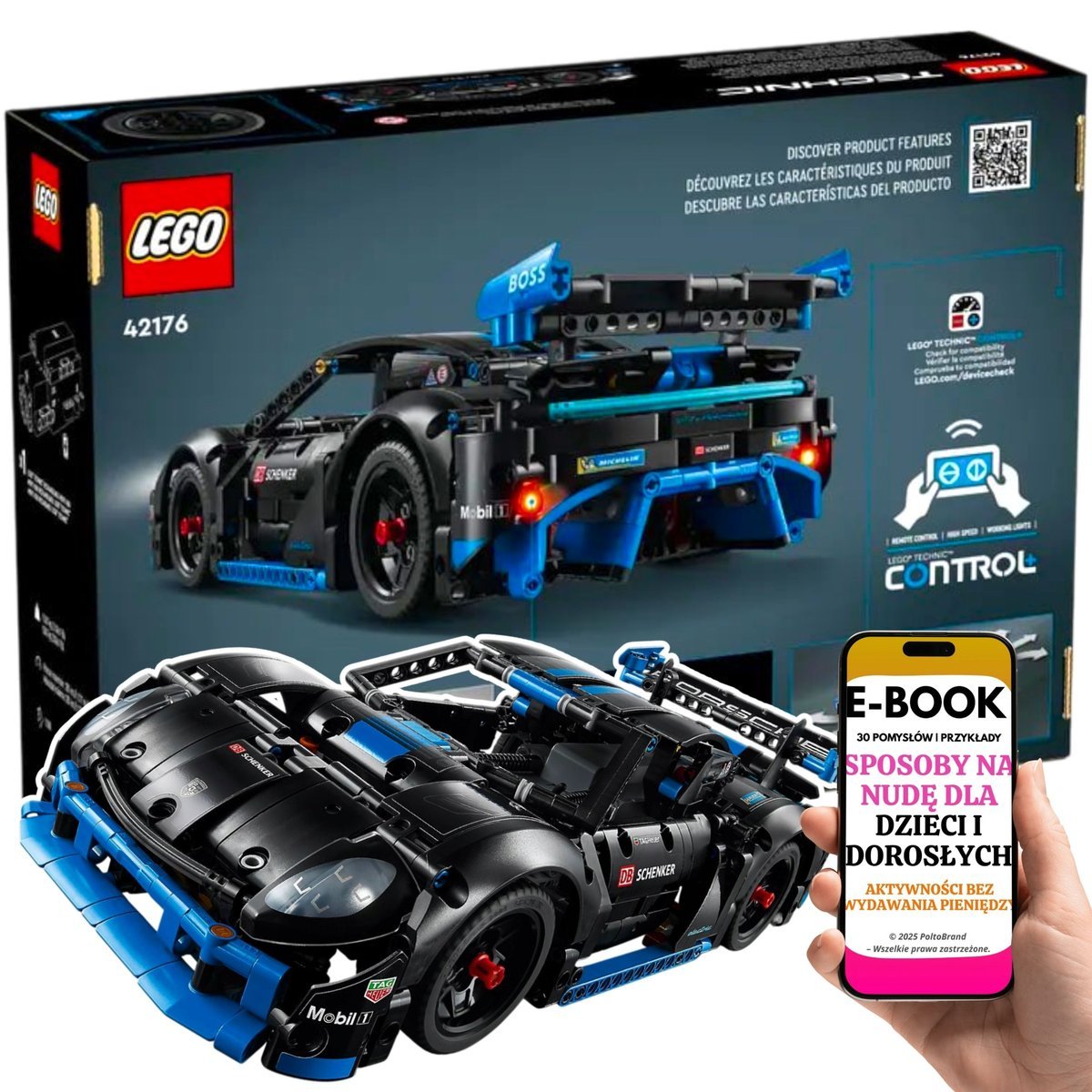 LEGO PREZENT URODZINOWY DUŻE LEGO Technic Porsche GT4 e-Performance • zdalne sterowanie, światła i otwierane drzwi Lego Dla Dziecka Na Święta Urod..
