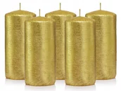 Świece - Świece ozdobne złote walec kokon 12/6 zestaw 5 szt - miniaturka - grafika 1