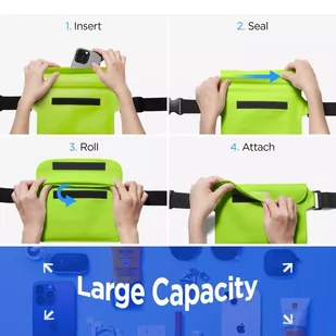 Etui wodoodporne Spigen A620 Universal Waterproof Waist Bag 2-Pack Cactus Green - Etui i futerały do telefonów - miniaturka - grafika 6