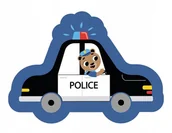 Kołdry i poduszki dla dzieci - Poduszka przytulanka Kształtka 40x30 Policja czarna biała niebieska - miniaturka - grafika 1