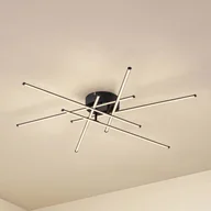Lampy sufitowe - Lampa sufitowa LED Elviano Lindby, czarny, salon / jadalnia, aluminium, nowoczesny - miniaturka - grafika 1
