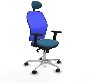 Fotel biurowy, krzesło biurowe Krzesło Biurowe Piqueras y Crespo 2D086N1 Niebieski Zieleń naftowa - Fotele i krzesła biurowe - miniaturka - grafika 1