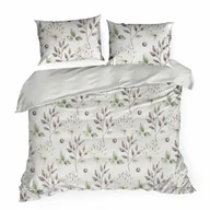 Pościel - Eurofirany Pościel bawełniana 140x200 Sonia 36 biała zielona liście - miniaturka - grafika 1