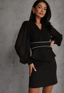 Spódnice - Czarna Ołówkowa Spódnica VICES w Stylu Basic Fretima - miniaturka - grafika 1