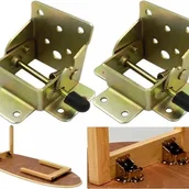 Zawiasy, okucia i inne akcesoria - (1 para) 90-stopniowe samoblokujące składane przedłużenia nóg stołu, ukryte teleskopowe podparcie ramy zawiasu składanego stołu - miniaturka - grafika 1