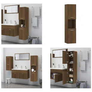 vidaXL Szafka łazienkowa brązowy dąb 30x30x130 cm materiał drewnopochodny - Szafka łazienkowa - Szafki łazienkowe - Szafka łazienkowa - Meble łazienkowe - Szafki łazienkowe - miniaturka - grafika 1