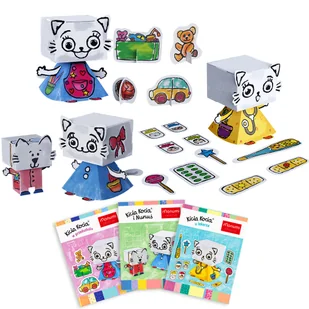 Monumi Zestaw Kicia Kocia - Kicia Kocia u lekarza, Kicia Kocia i Nunuś, Kicia Kocia w przedszkolu - Kolorowanki, wyklejanki - miniaturka - grafika 1