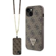 Etui i futerały do telefonów - Guess GUHCP13MP4TDSCPW iPhone 13 6.1" brązowy/brown hardcase Crossbody 4G Metal Logo - miniaturka - grafika 1