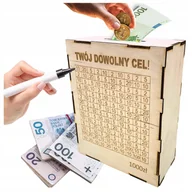 Skarbonki - Skarbonka drewniana WYKREŚLANA wykreślanka personalizowana 1000zł drewno - miniaturka - grafika 1