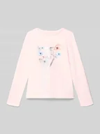 Koszulki dla dziewczynek - Bluzka z długim rękawem i nadrukiem z logo - miniaturka - grafika 1