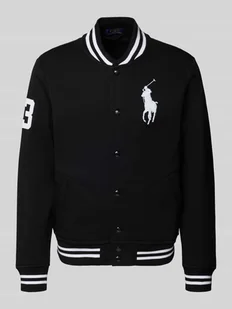 Kurtka baseballowa z listwą guzikową i wyhaftowanym logo - Kurtki damskie Kurtka baseballowa z listwą guzikową i wyhaftowanym logo - Kurtki damskie - miniaturka - grafika 1