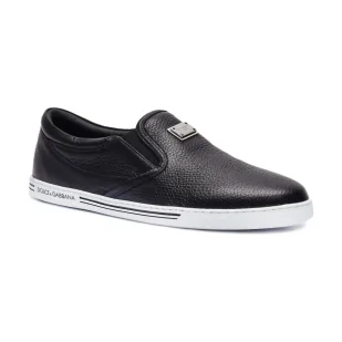 Dolce & Gabbana Skórzane slip on Saint Tropez - Slip on męskie - miniaturka - grafika 1