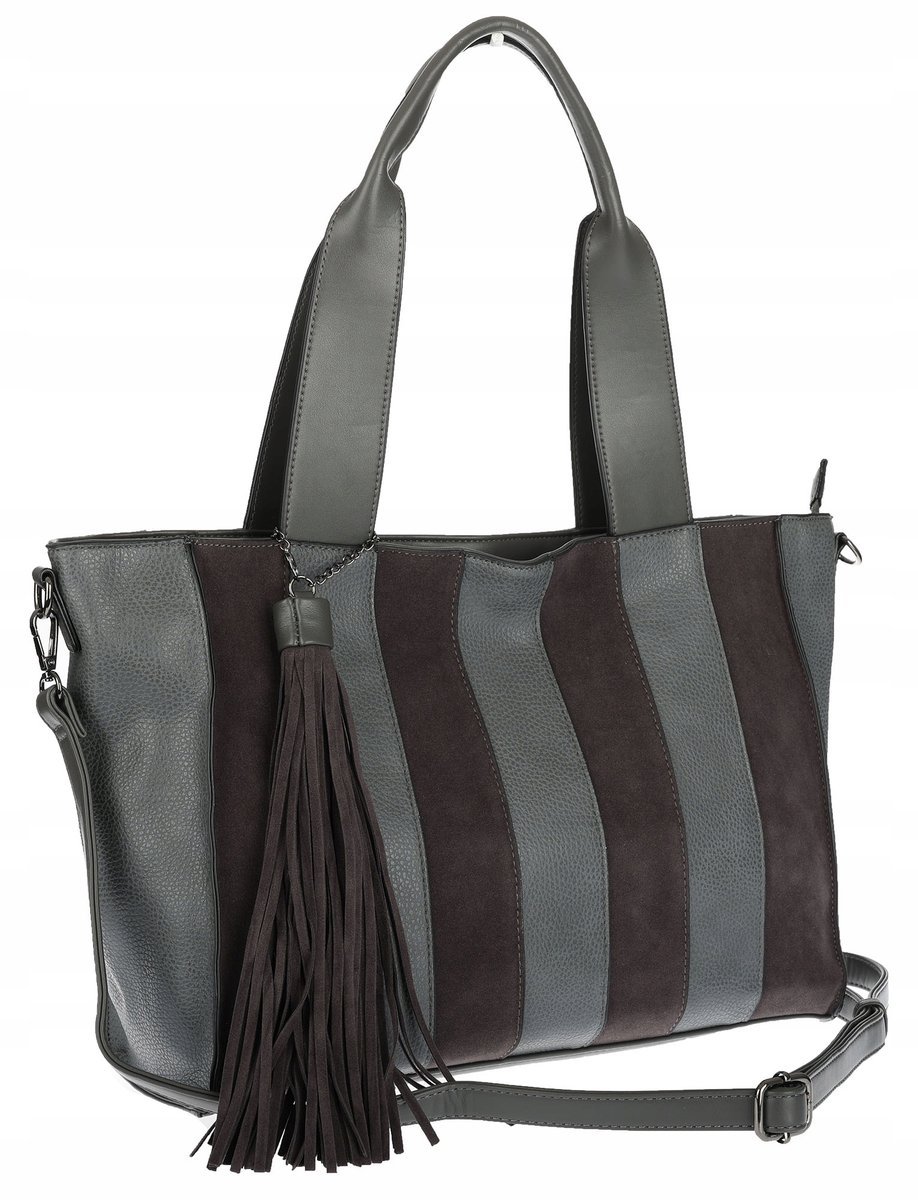 Torebka damska shopper A4 elegancka torba do pracy włoska marka MC427 Szara