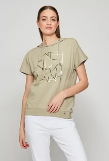 Koszulki i topy damskie - T-shirt damski z kapturem - Monnari - grafika 1