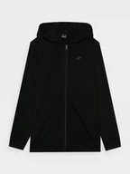 Bluzy sportowe męskie - Męska bluza dresowa rozpinana z kapturem 4F 4FWMM00TSWSM1768 - czarna - miniaturka - grafika 1