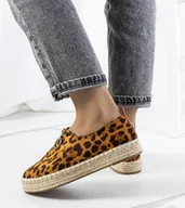 Espadryle damskie - Brązowe espadryle Verneli-38 - miniaturka - grafika 1