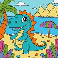 Malowanie po numerach - Ideyka Malowanie po numerach - Zabawny dinozaur 25x25cm - miniaturka - grafika 1