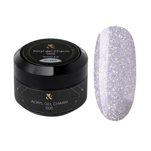 F.O.X Acryl Gel Charm Silver 15ml - Srebrny Żel Akrylowy z Brokatem do Paznokci - Żele do paznokci F.O.X Acryl Gel Charm Silver 15ml - Srebrny Żel Akrylowy z Brokatem do Paznokci - Żele do paznokci - miniaturka - grafika 1