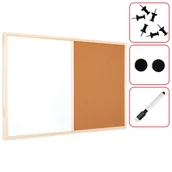 Tablice i flipcharty - Tablica korkowo magnetyczna 90x60 cm COMBI rama drewniana - miniaturka - grafika 1