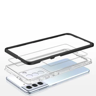 Clear 3in1 etui do Samsung Galaxy S23 silikonowy pokrowiec z ramką czarne - Etui i futerały do telefonów - miniaturka - grafika 4