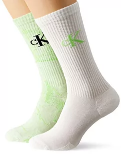 Calvin Klein Men's Distorted Socks, Lime, One Size, Lime, jeden rozmiar - Skarpetki męskie - miniaturka - grafika 1