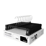 Skarpetki dla dzieci - Sharpty Wieszaki na spodnie i spódnice - wieszaki na szorty, koszule, dżinsy, sukienki, spodnie, płaszcze, ubrania, ubrania i nie tylko - trwałe, oszczędzające miejsce i antypoślizgowe, czarne - 10 - miniaturka - grafika 1