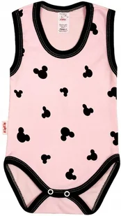 BODY ramiączko RAMKA bez rękawa Myszka RÓŻ r 56 KLEKLE - Body dla niemowląt - miniaturka - grafika 1