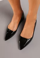 Baleriny - Czarne Płaskie Klasyczne Balerinki ze Szpiczastym Noskiem Elifera - miniaturka - grafika 1
