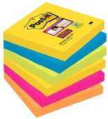 Etykiety samoprzylepne i bloki etykiet - Post-It 3M Bloczek samoprzylepny Super sticky (654-6SS-RIO), 76x76mm, 6x90 kart., paleta Rio de Janeiro 3M-70005250264 - miniaturka - grafika 1