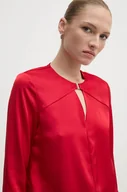 Bluzki damskie - Calvin Klein bluzka damska kolor czerwony gładka K20K207650 - miniaturka - grafika 1