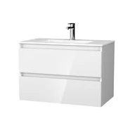 Szafki łazienkowe - Szafka łazienkowa pod umywalkę Krofam Arco 80 cm biały połysk 149-0013 - miniaturka - grafika 1