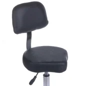 Krzesła i taborety kosmetyczne - Taboret kosmetyczny z oparciem BH-7268 Czarny - miniaturka - grafika 1
