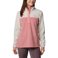Bluzy damskie - Damska bluza polarowa Columbia Benton Springs 1/2 Snap Pullover Fleece II dark stone/pink agave - S - miniaturka - grafika 1