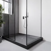 Brodziki prysznicowe - Brodzik prysznicowy betonowy – dł. 121,5 x szer. 81,5 x wys. 9,5 cm – RIAZOS - miniaturka - grafika 1