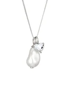 Wisiorki - Elli Naszyjnik z Perłami Kobiety Serce Wisiorek Łańcuch Pancerny Perła Syntetyczna Barokowa Biała 925 Sterling Silver Dzień Matki 45 cm Naszyjniki 1 ct Damski - miniaturka - grafika 1