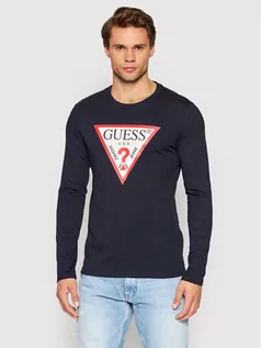 Bluzy męskie - GUESS Longsleeve M2YI31 I3Z11 Granatowy Slim Fit - grafika 1