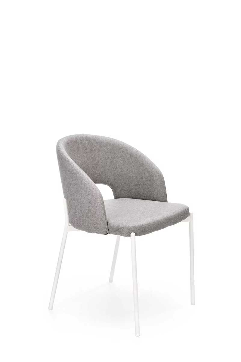 Krzesło tapicerowane szare K486 na białych nogach