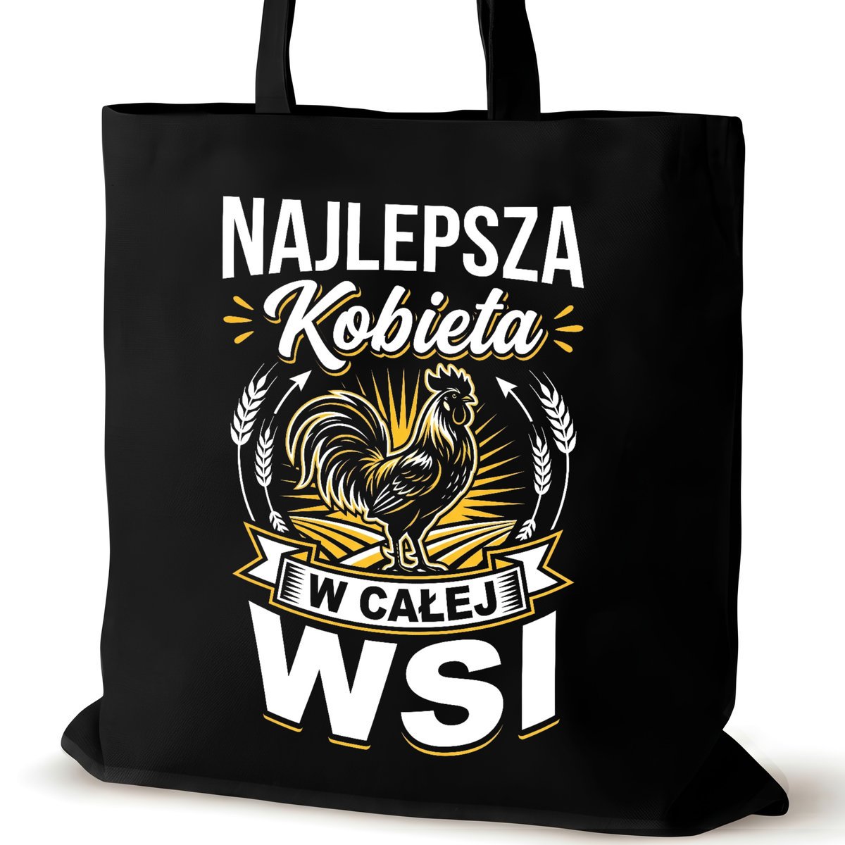 Torba bawełniana czarna dla VIRAL na ramię śmieszna walentynki duża