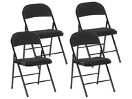 Fotele i krzesła biurowe - Beliani Zestaw 4 krzeseł składanych czarny SPARKS - miniaturka - grafika 1