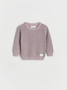 Reserved - Strukturalny sweter z bawełny - jasnofioletowy - Bluzy i sweterki niemowlęce - miniaturka - grafika 1