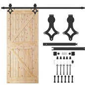 Akcesoria do drzwi - Springos System do drzwi przesuwnych 200 cm prowadnica do 100 kg, barn door stal czarny HA5008 - miniaturka - grafika 1