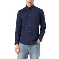 Koszule męskie - Koszula męska Tommy Hilfiger SLIM LINEN COTTON SHIRT MW0MW17646 C87 XL - miniaturka - grafika 1