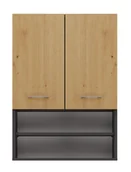 Szafki łazienkowe - Szafka łazienkowa wisząca antracyt + dąb artisan M5-R86 - miniaturka - grafika 1