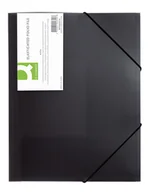 Teczki i skoroszyty - Q-Connect Teczka z gumką , PP, A4, transparentna czarna KF02314 - miniaturka - grafika 1